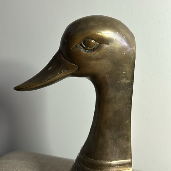 Vintage (1) Tall Brass Duck Head Bookend - Picture 2 of 10